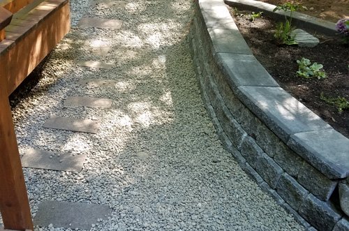 Stone Path with a Stone Wall