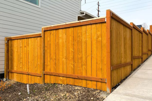 New home-backyard-wood-fence Construction